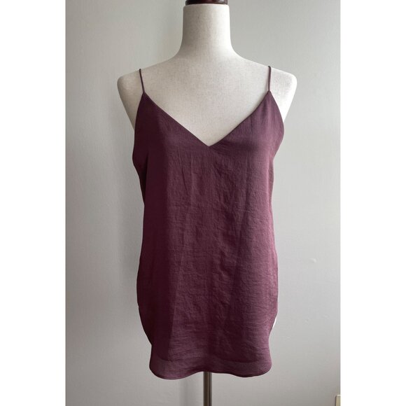 Express V-Neck Spaghetti Strap Camisole Tank Top Womens S Mauve Flowy - Picture 2 of 8
